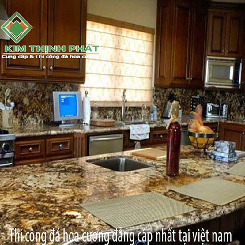 Bàn đá hoa cương granite tự nhiên hồng